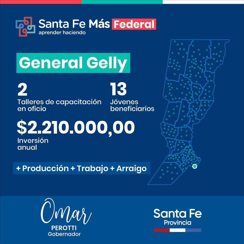 GENERAL GELLY. Jovenes de General Gelly acceden al Programa Santa Fe Mas